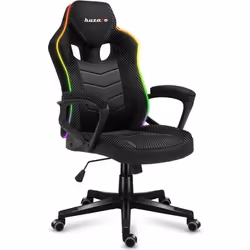 Chaise gaming HUZARO FORCE 2.5 LED RVB Tissu Chaise Bureau Pc Gaming Ergonomique Réglable Pivotant Accoudoirs Gamer