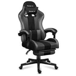 Chaise gaming HUZARO FORCE 4.7 Gris Chaise Bureau Pc Gaming Ergonomique Coussin Lombaire Têtière Réglable Repose-pieds