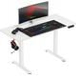 Bureau Assis Debout - HUZARO - HERO 8.2 - Blanc - Ergonomique - MDF Carbone 18mm