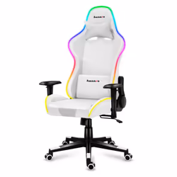 Huzaro Force 6.2 RGB Siège de jeu sur PC Siège balançoire (nacelle) Blanc