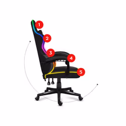 Huzaro FORCE 4.4 RGB Siège de jeu sur PC Siège balançoire (nacelle) Noir - Vue supplémentaire 11