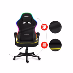 Huzaro FORCE 4.4 RGB Siège de jeu sur PC Siège balançoire (nacelle) Noir - Vue supplémentaire 9