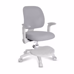 Chaise de bureau enfant MARK ADLER Junior 5.0 Gris - Ergonomique Hauteur et profondeur réglables Accoudoirs Repose-pieds
