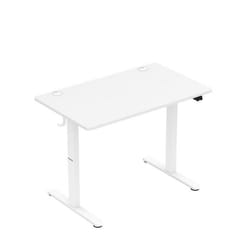 Bureau Assis Debout HUZARO HERO 7.9 Blanc Bureau Electrique Ergonomique PC Gaming Informatique 2xCrochets Bureau gaming