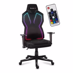Chaise gaming - Huzaro - Combat 6.2 - Noir RGB - Éclairage LED - Accoudoirs 3D - Inclinable