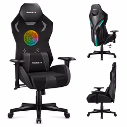 Chaise gaming - HUZARO - Combat 7.6 RGB LED - Éclairage personnalisable - Ventilateur intégré - Accoudoirs 3D