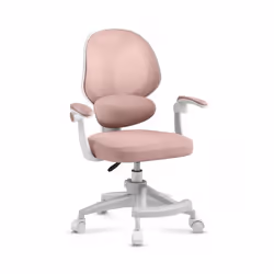 Chaise de bureau enfant - MARK ADLER - Junior 4.5 - Ergonomique - Accoudoirs rabattables - Rose