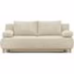 Banquette convertible 3 places MIKA - Velours côtelé Beige - Coffre de rangement - L 192 x H 84 x P 93 cm
