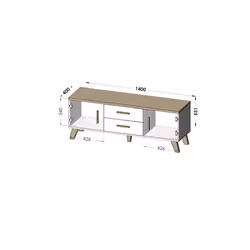 Cama LOTTA TV14 2D2S Support TV et centre de divertissement 2 tiroir(s)