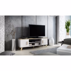 Cama RTV LOTTA 160 2D2K Support TV et centre de divertissement 2 étagères