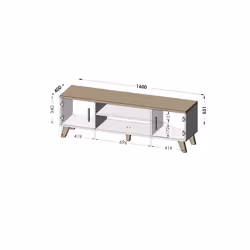 Cama RTV LOTTA 160 2D2K Support TV et centre de divertissement 2 étagères