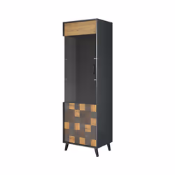 Cama WIT SOUL1D, Vitrine, Colonne, Armoire murale, 4 étagères, 1 portes(s), Anthracite