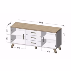 Cama LOTTA K150 2D3D WOT+B buffet de salle à manger 2 portes(s)