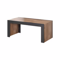 Cama MILA banc/table 120x60x50 chêne wotan + anthracite, Table basse, Forme rectangulaire, 2 pieds, Chêne de Wotan