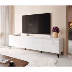 Cama Armoire RTV ABETO 200x42x52 blanc/blanc brillant