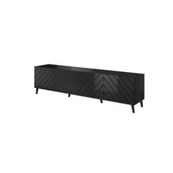 Cama Armoire RTV ABETO 200x42x52 noir brillant