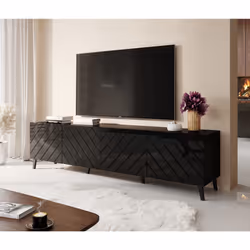 Cama Armoire RTV ABETO 200x42x52 noir brillant