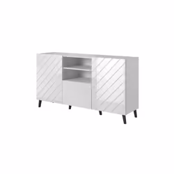 Cama ABETO commode 150x42x82 blanc brillant, Blanc, 1 tiroir(s), Panneau de fibres à densité moyenne, Monochromatique, Modern ...
