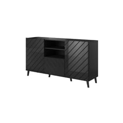 Cama ABETO commode 150x42x82 noir brillant/noir