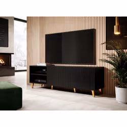 Cama Armoire RTV PAFOS 150x42x52 Noir mat