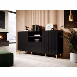 Cama Chaise d'aisance PAFOS 150x42x82 Noir mat