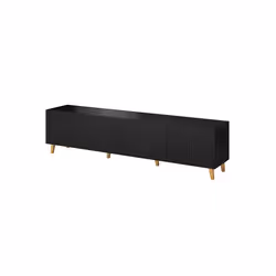 Cama Armoire RTV PAFOS 200x42x52 Noir mat, Noir, Panneau de fibres de densité moyenne (MDF), Noir, Panneau de fibres à densit ...