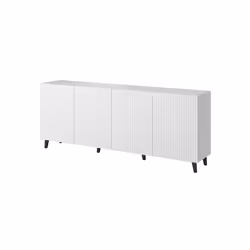Cama Chaise d'aisance PAFOS 200x42x82 blanc mat, Blanc, Panneau de fibres à densité moyenne, Monochromatique, Moderne, Rectan ...