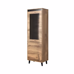 Cama Armoire NORD 60x38x182,5 cm chêne wotan/anthracite, Placard de rangement, Colonne, Armoire murale, 2 étagères, 1 portes( ...