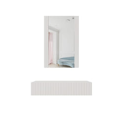 Cama Coiffeuse avec miroir PAFOS 80x41,6x100 blanc mat
