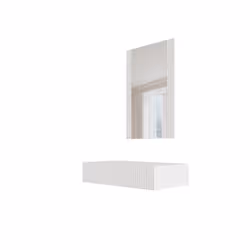 Cama Coiffeuse avec miroir PAFOS 80x41,6x100 blanc mat