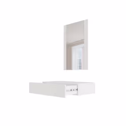 Cama Coiffeuse avec miroir PAFOS 80x41,6x100 blanc mat