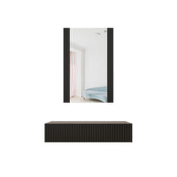 Cama Coiffeuse avec miroir PAFOS 80x41,6x100 mat noir