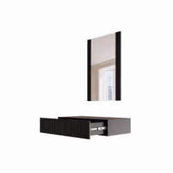 Cama Coiffeuse avec miroir PAFOS 80x41,6x100 mat noir