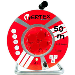 Vertex - PB50METAL Rallonge 50 m 3x2,5 mm 3000 w IP44 Noir