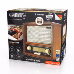 Camry Premium CR 1188 Radio portable Personnel Analogique Noir, Blanc, Bois - Vue supplémentaire 11