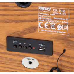 Camry Premium CR 1188 Radio portable Personnel Analogique Noir, Blanc, Bois - Vue supplémentaire 8