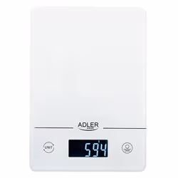 Adler AD 3170 escabeaux de cuisine Transparent, Blanc Rectangle Balance de ménage électronique