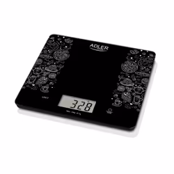 Adler AD 3171, Balance de ménage électronique, 10 kg, 1 g, Noir, Verre, Rectangle
