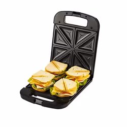 Adler AD 3055 gaufrier et appareil à croque-monsieur 2000 W Noir, Argent - Vue supplémentaire 6