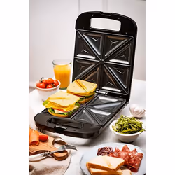 Adler AD 3055 gaufrier et appareil à croque-monsieur 2000 W Noir, Argent - Vue supplémentaire 9
