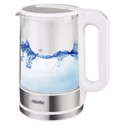 Mesko Home MS 1301W, 1,7 L, 2200 W, Acier inoxydable, Transparent, Blanc, Verre, Acier inoxydable, Thermostat réglable, Indic ...
