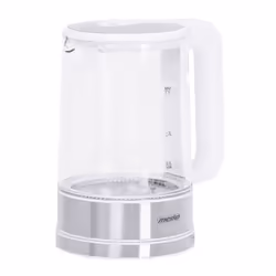 Mesko Home MS 1301W bouilloire 1,7 L 2200 W Acier inoxydable, Transparent, Blanc