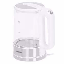 Mesko Home MS 1301W bouilloire 1,7 L 2200 W Acier inoxydable, Transparent, Blanc - Vue supplémentaire 4