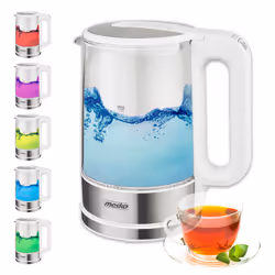 Mesko Home MS 1301W bouilloire 1,7 L 2200 W Acier inoxydable, Transparent, Blanc - Vue supplémentaire 7