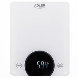 Adler AD 3173W escabeaux de cuisine Blanc Intégré Rectangle Balance de ménage électronique