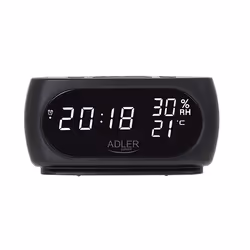 Adler AD 1186, Réveil numérique, Noir, LED, Secteur, 182 mm, 88 mm