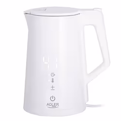 Adler AD 1345, 1,7 L, 1850 W, Blanc, Indicateur de niveau d'eau, Fonction garder au chaud