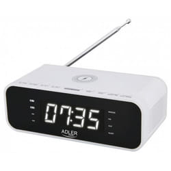 Radio-réveil - Adler - AD 1192W - Bluetooth 5.0 - Chargeur sans fil - FM 30 émetteurs