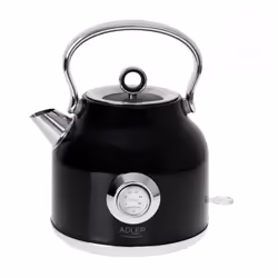 Adler AD 1346B, 1,7 L, 2200 W, Noir, Métallique, Acier inoxydable, Indicateur de niveau d'eau, Arrêt de sécurité en cas de su ...