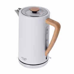 Adler AD 1347W bouilloire 1,5 L 2200 W Blanc, Bois
